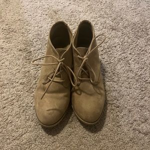 Lace-up Suede Booties